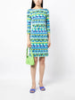 Abstract Print Jersey Belted Dress