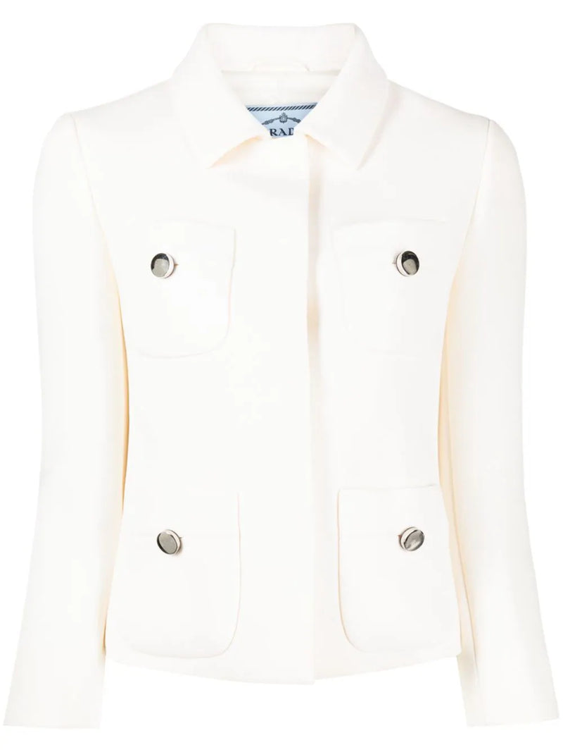 White Collared Wool Jacket