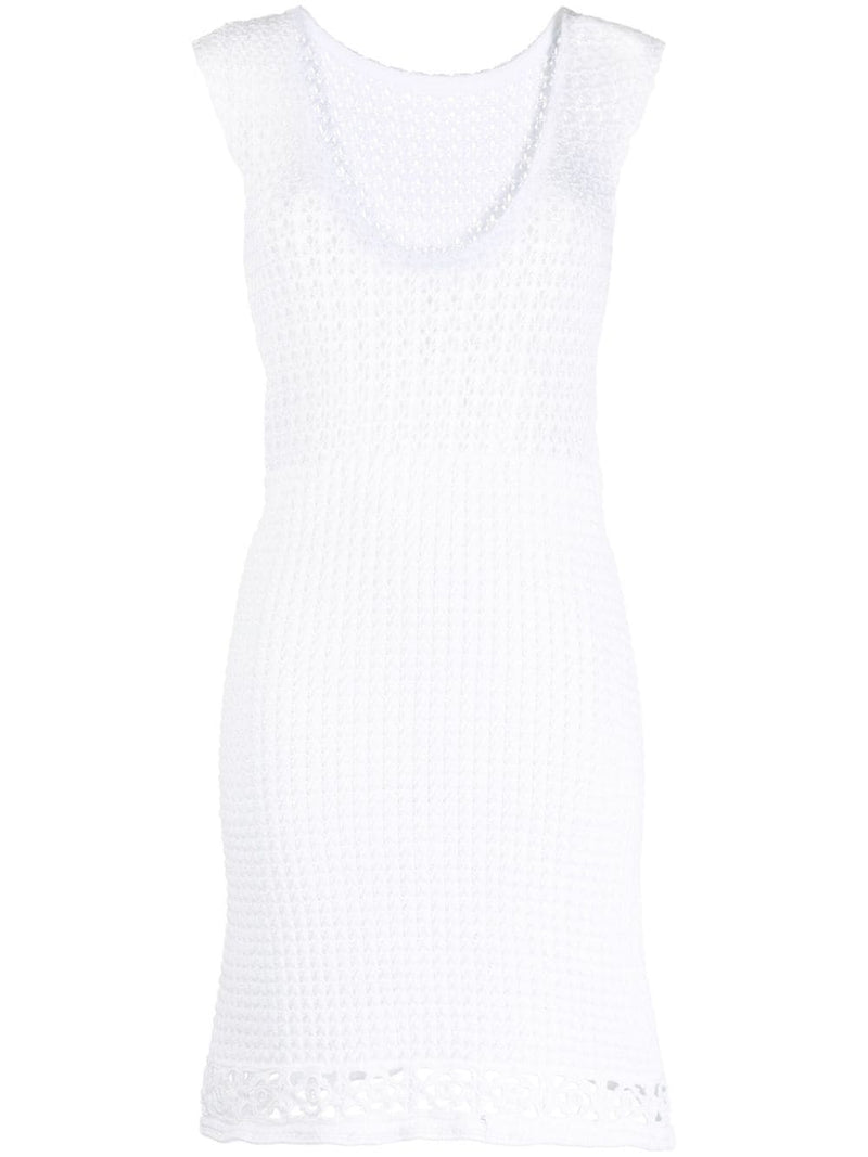 White Crochet Knit Dress