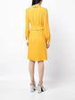 Yellow Silk Belted Dress