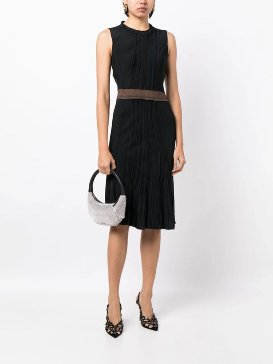 Pleated Sleeveless Silk Dress
