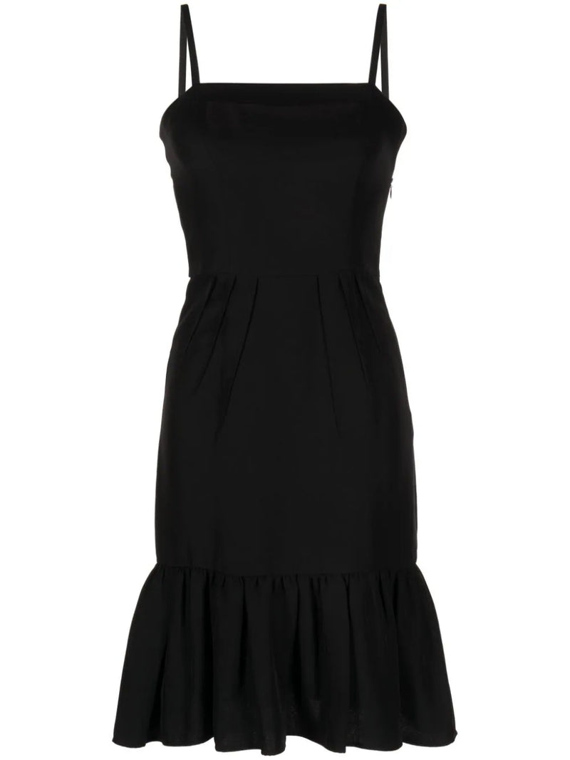 Ruffle Hem Crepe Dress