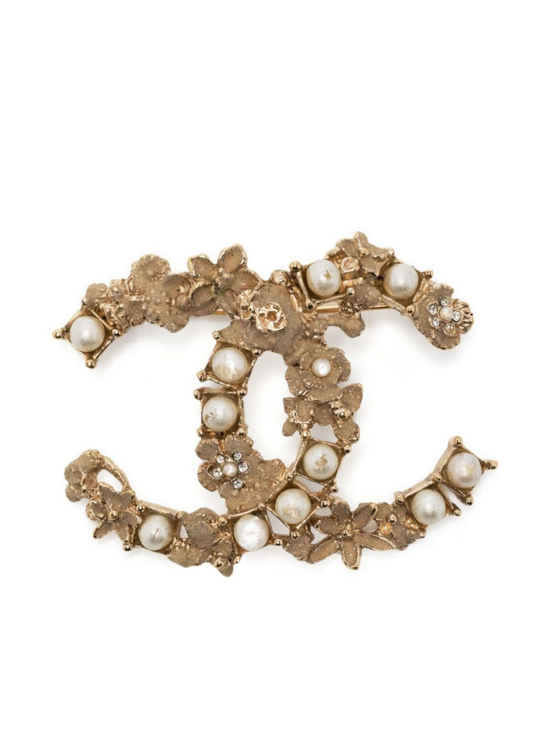 2012 CC Logo Pearl Embellished Brooch