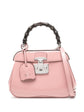 Pink Bamboo Top Handle Bag