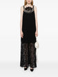 Faux Pearl Embellished Lace Maxi Dress