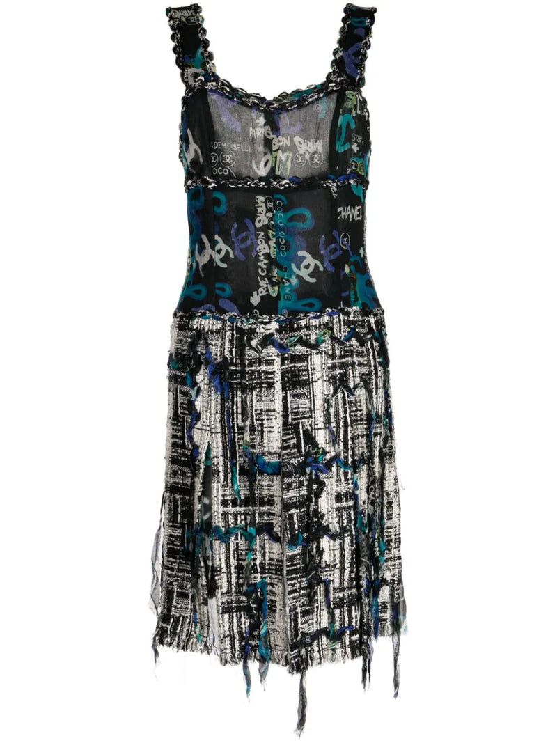 2007 Sleeveless Tweed Midi Dress