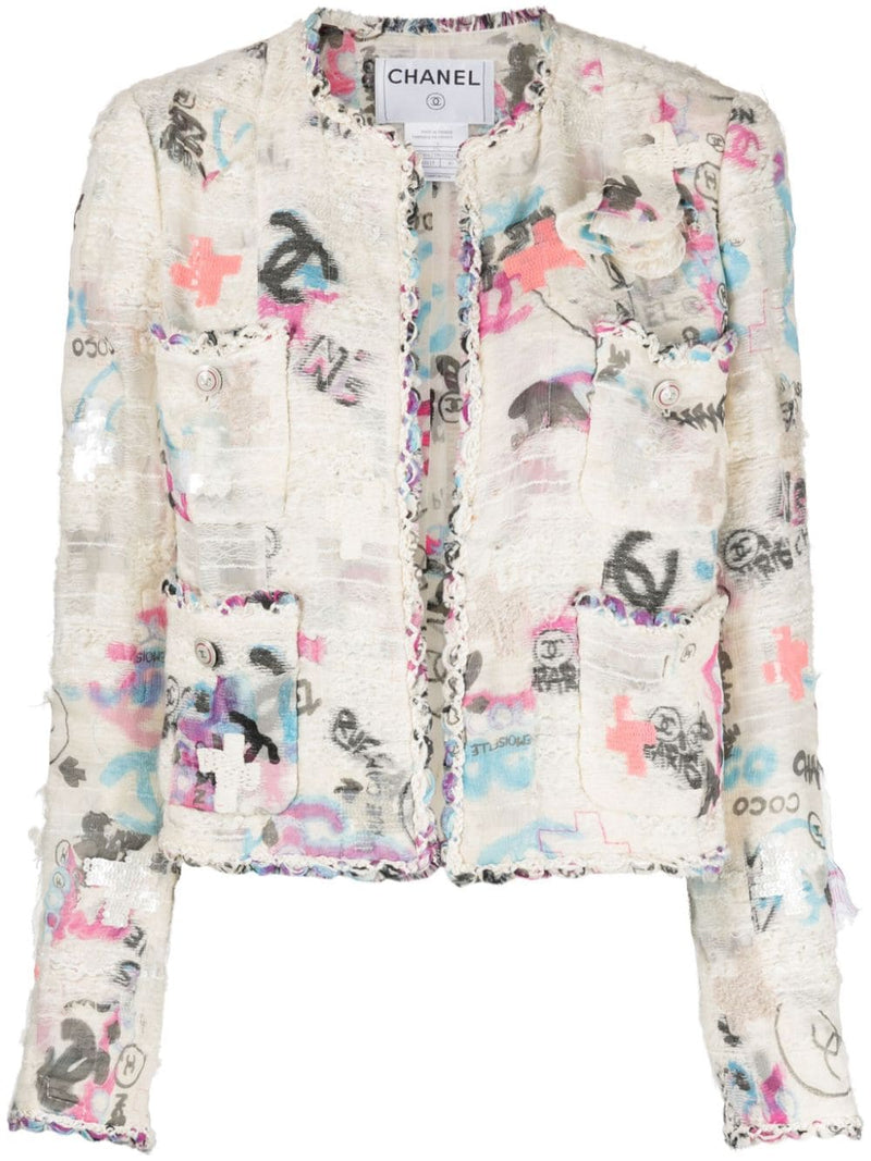 2007 Graffiti Logo Tweed Jacket