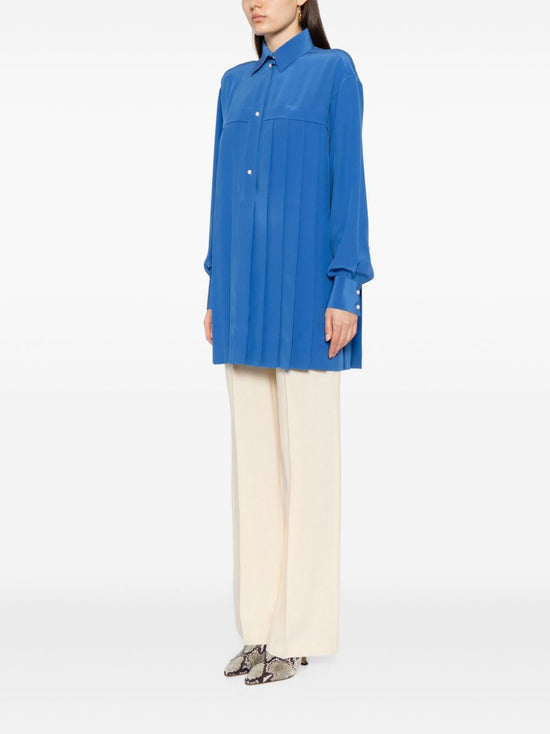 Pleated Silk Shirt