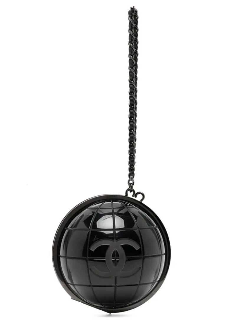 Black Globe Minaudière Clutch