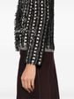 Monochrome Fringed Cardigan Sweater Jacket