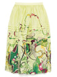 2008 Runway Graphic-Print Silk Organza Skirt