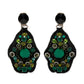 Green Crystal Drop Earrings