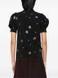 Black Embroidered High-Neck Top