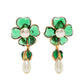 Gripoix Emerald Floral Drop Earrings