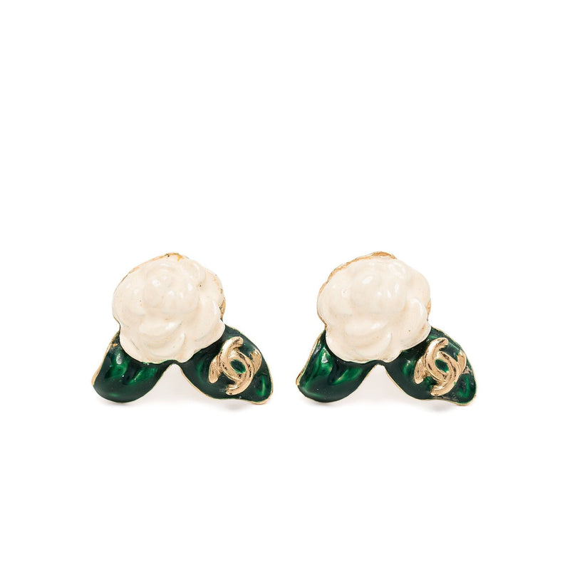 2004 Fall Camellia Baramotif Stud Earrings