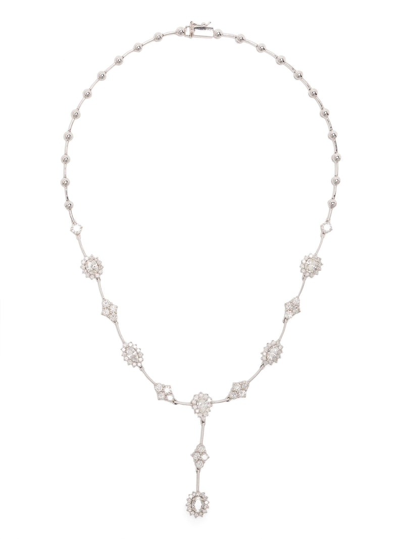 White Gold Diamond Flower Pendant