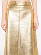 Metallic Gold Leather Skirt