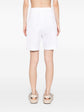 Pleated White Bermuda Shorts