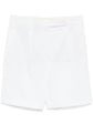 Pleated White Bermuda Shorts