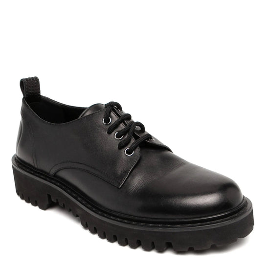 Valentino Black Leather Derby Loafers