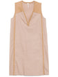 V-Neck Beige Dress