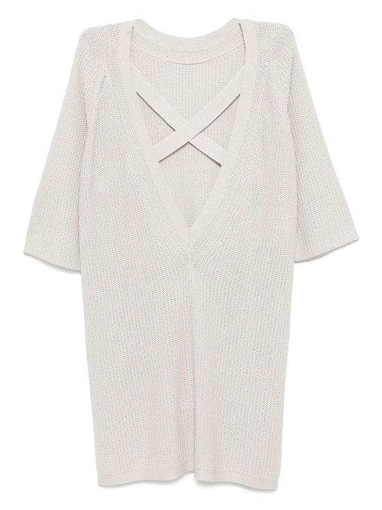 Grey V-Neck Jumper