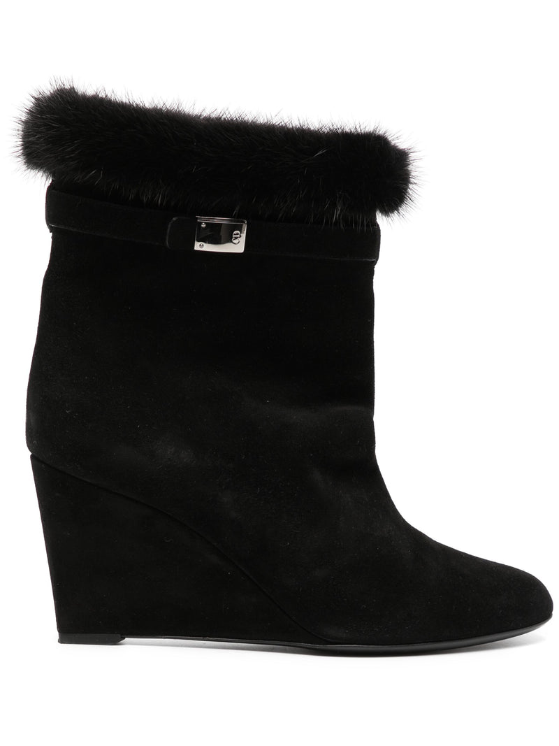 Fur Trim Ankle Boots