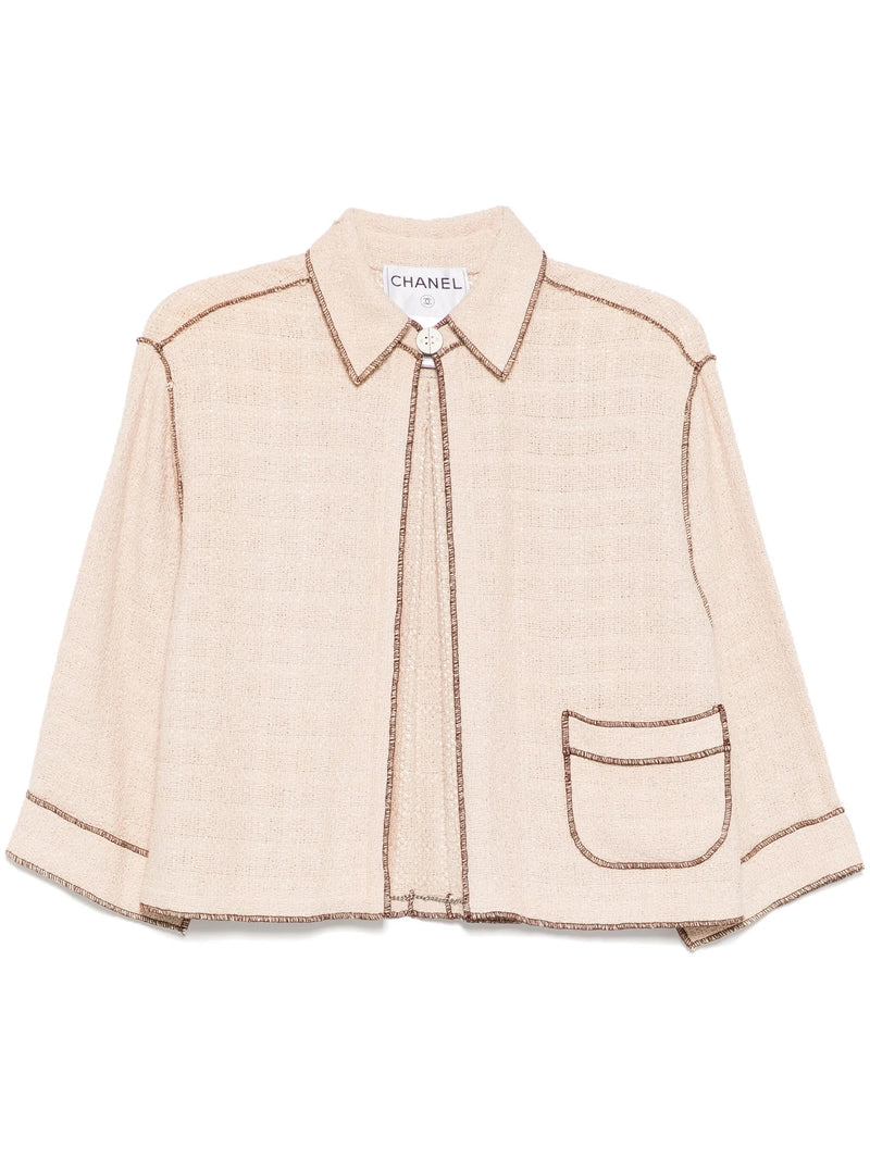 Cream Cotton Tweed Jacket
