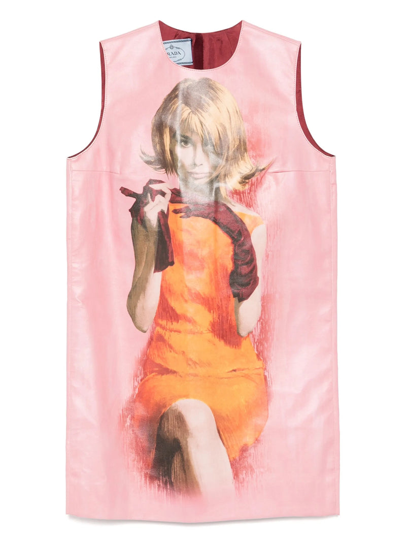 Poster Girl Leather Mini Dress