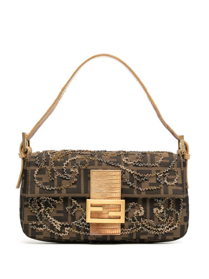 Fendi Zucca FF Beaded Baguette