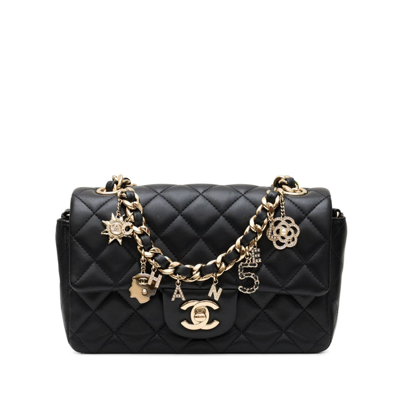 Mini Coco Charms Flap Bag Black