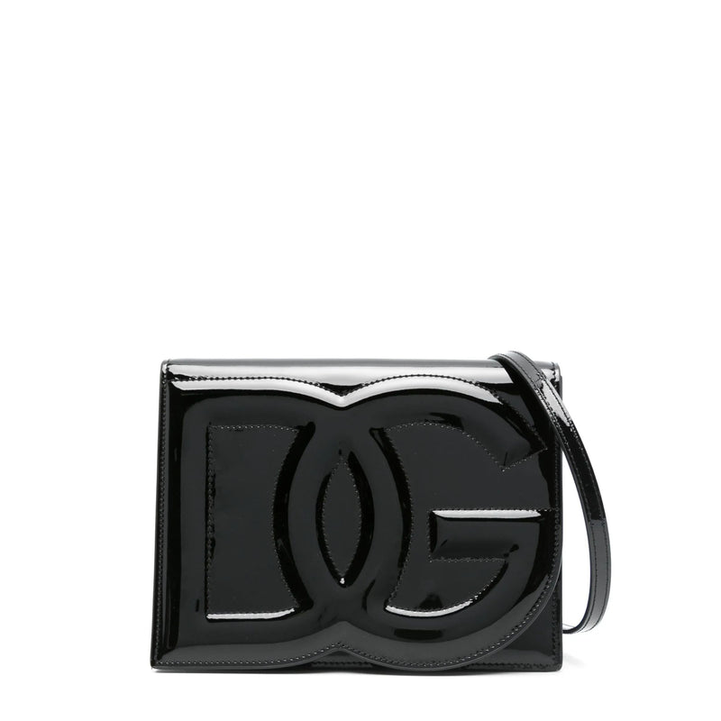 "DG" Logo Patent Leather Clutch