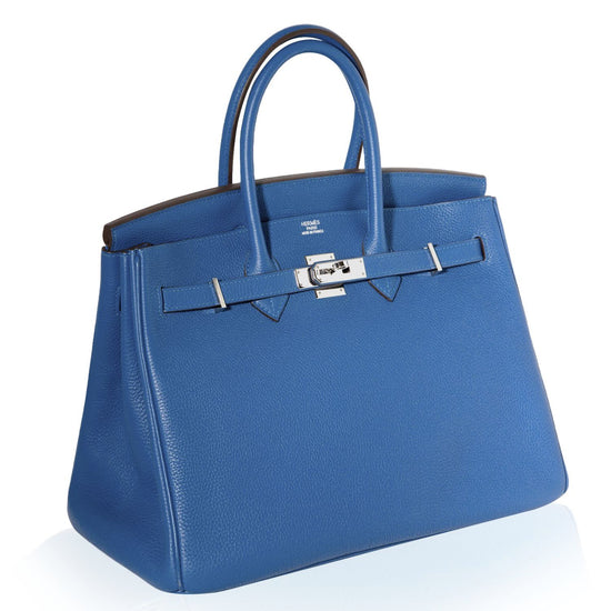 Birkin 35 Blue Mykonos PHW