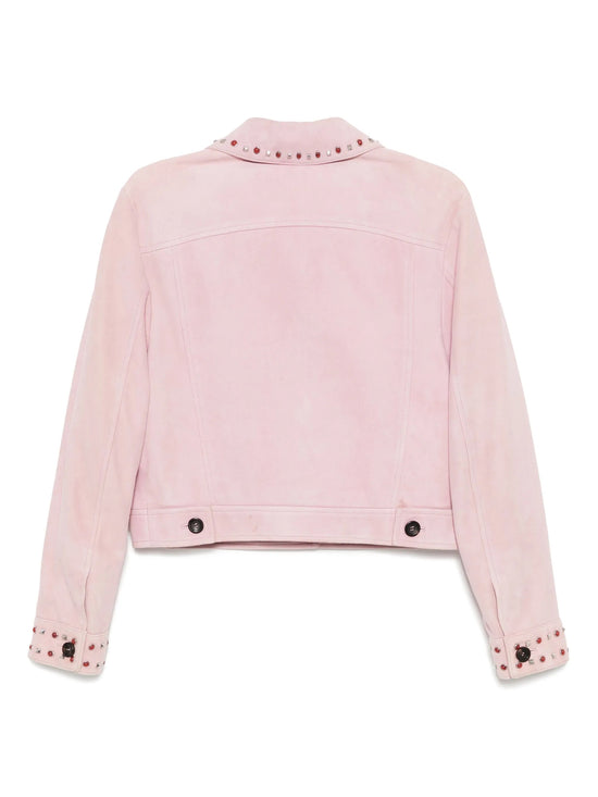 Pink Suede Studded Jacket