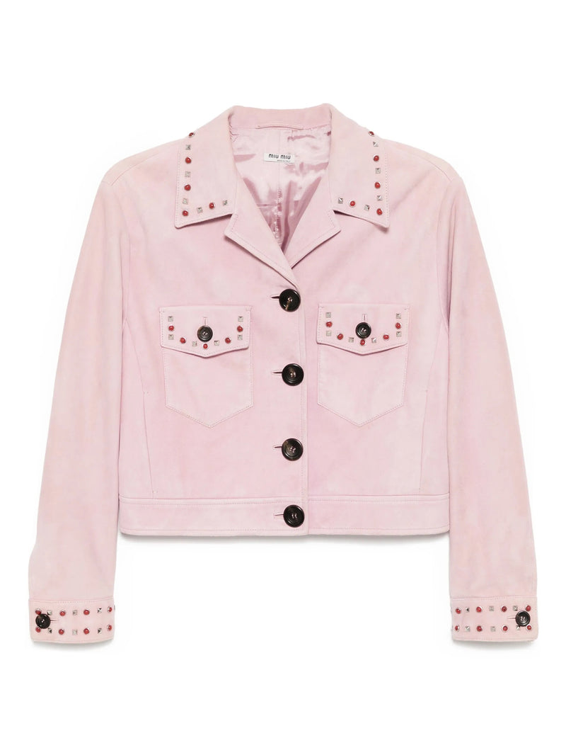Pink Suede Studded Jacket