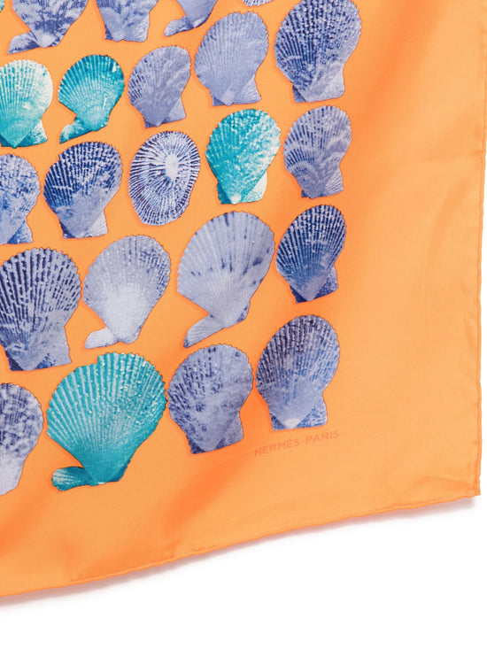 Orange Coquilles Silk Scarf 90