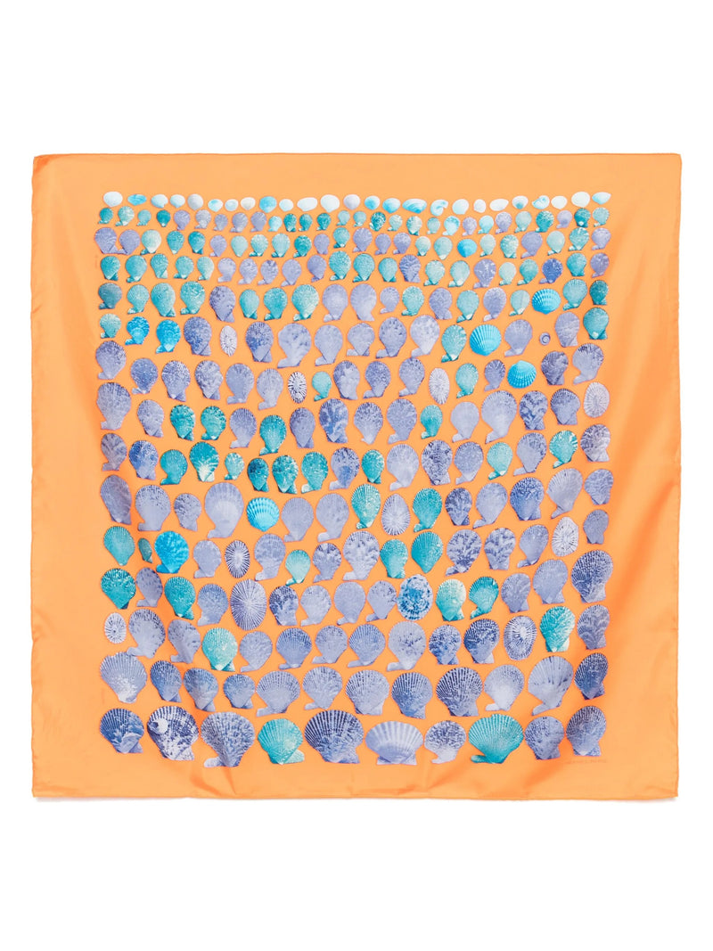 Orange Coquilles Silk Scarf 90