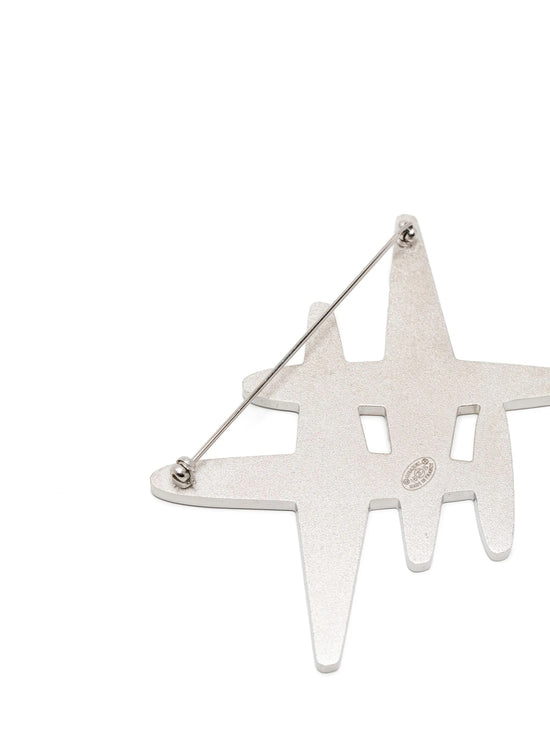 Striped CC Airplane Brooch
