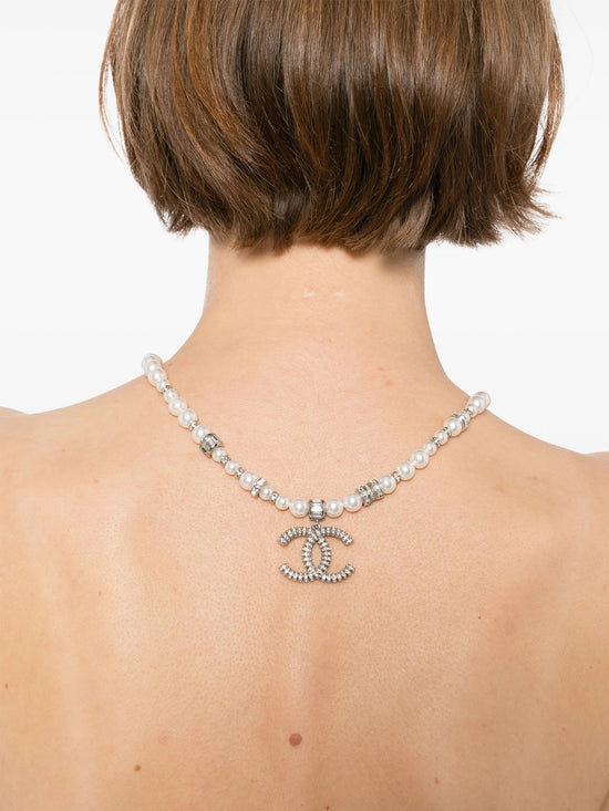 CC Pearl and Crystal Necklace
