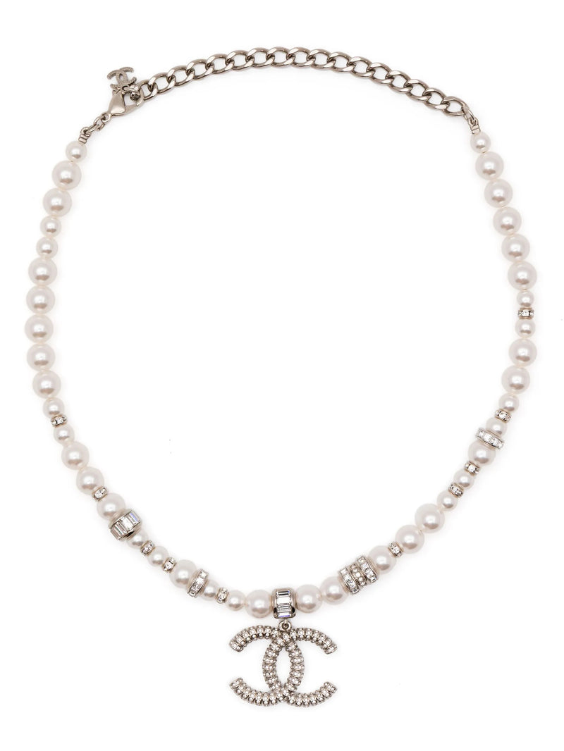 CC Pearl and Crystal Necklace