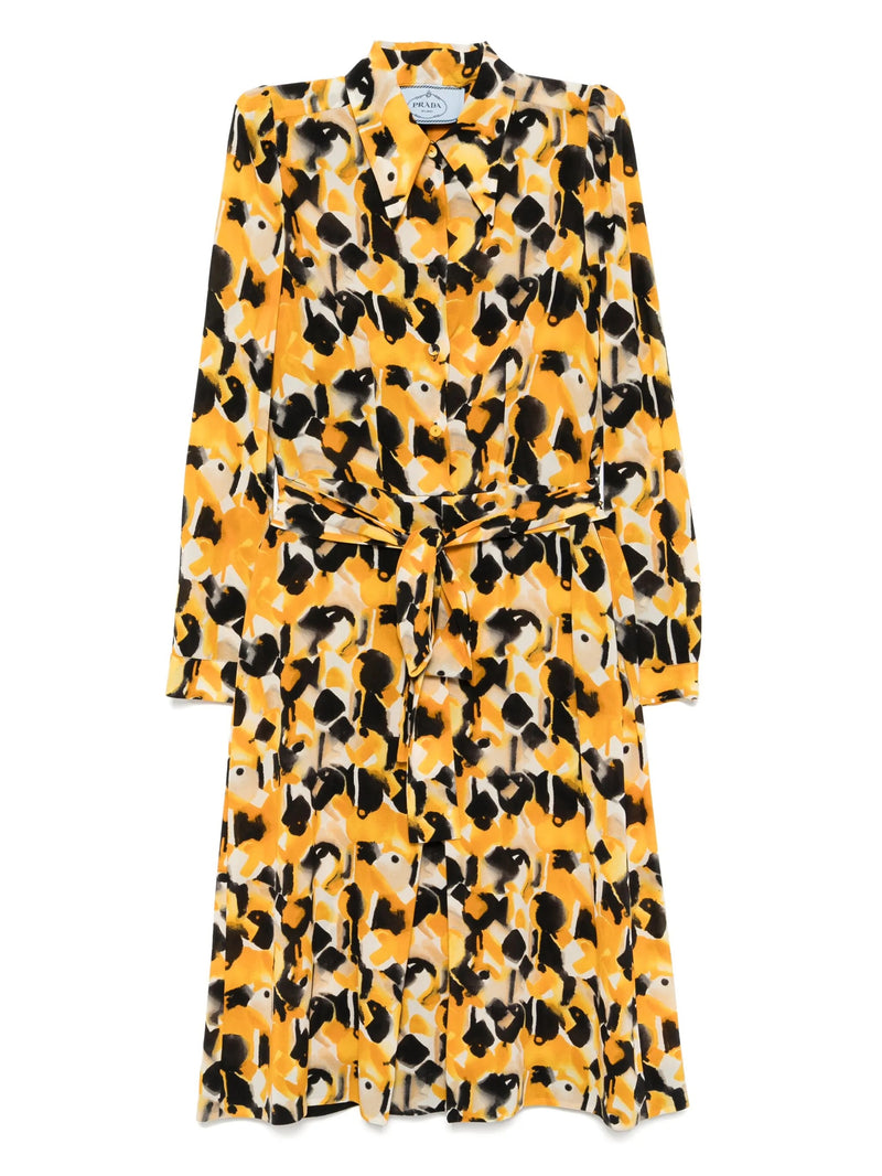 Printed Yellow Shirt Dress