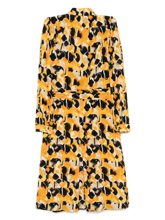 Printed Yellow Shirt Dress