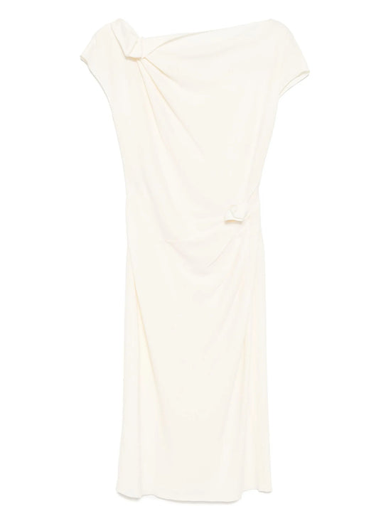 Cream Rosette Dress