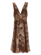 Brown patterned dress on a white background