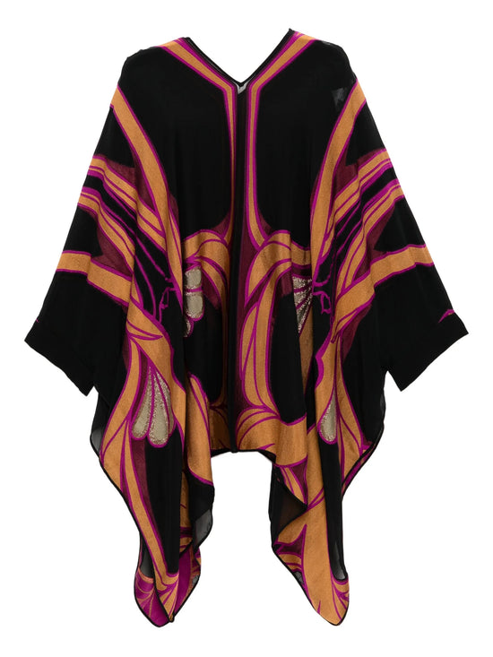 Patterned Poncho Top