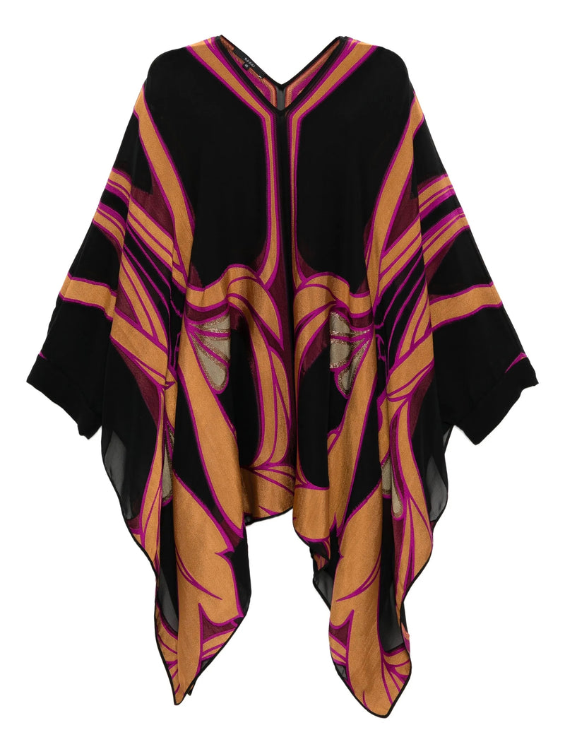 Patterned Poncho Top