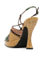 Tricolour Embossed Platform Heels