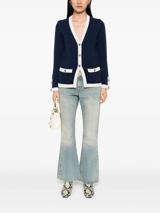 Navy Cashmere Cardigan