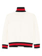 Cream Web Stripe Bomber Jacket