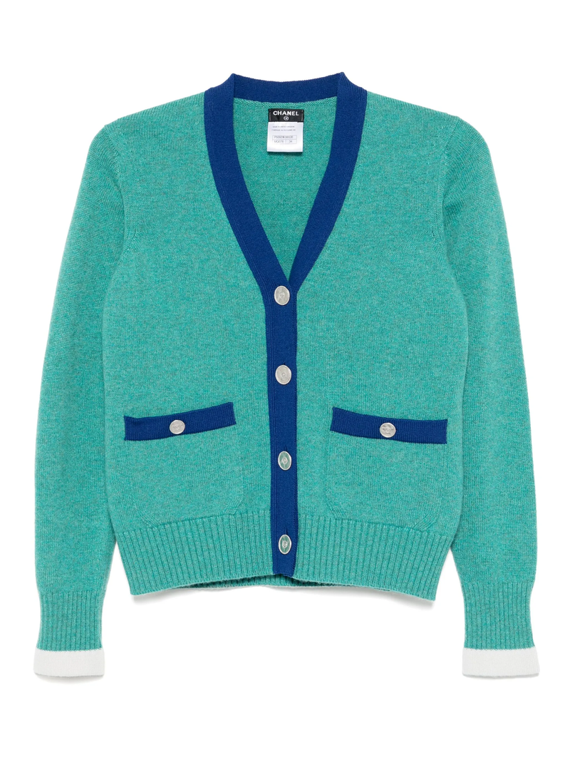 Turquoise Cashmere Cardigan